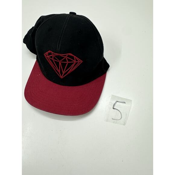 Diamond Supply Co Snapback Flat Brim Black Red Adjustable Cap - Picture 9 of 9